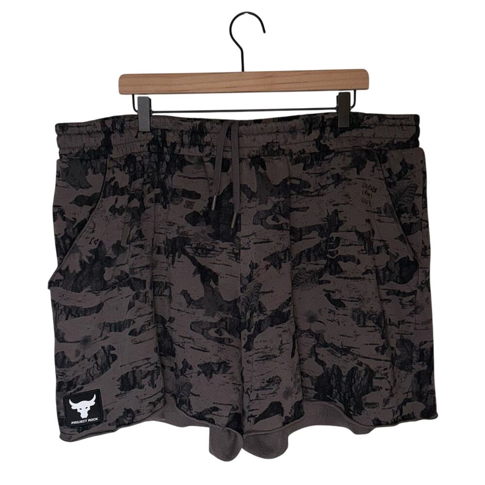 UNDER ARMOUR PROJECT ROCK plus size cutoff cotton drawstring gym shorts 3X